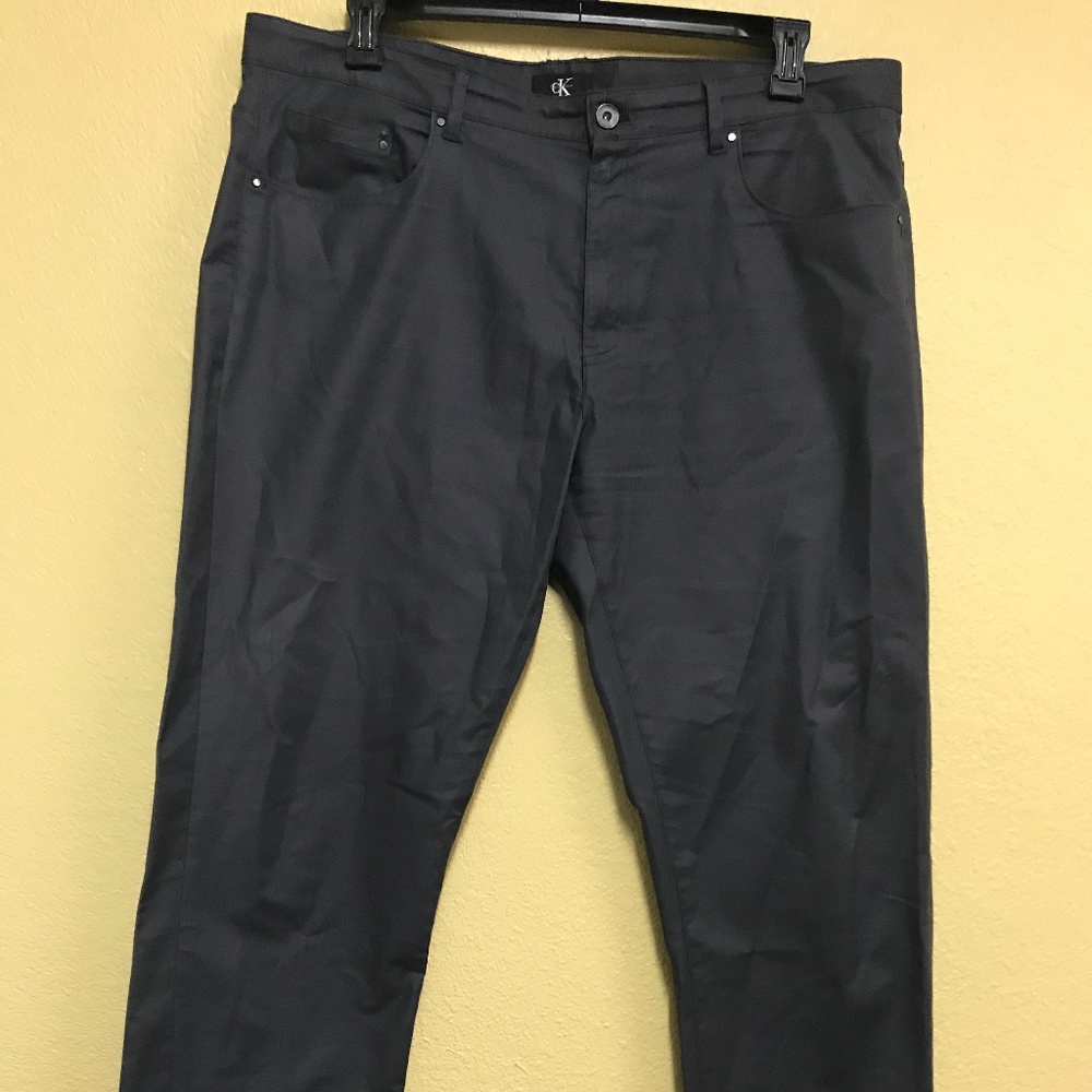 Calvin Klein Mens Charcoal Gray Cotton pant